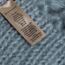 Pre Owned Burberry Color Block Mohair Silk Blend Scarf