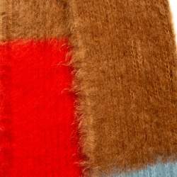 Pre Owned Burberry Color Block Mohair Silk Blend Scarf