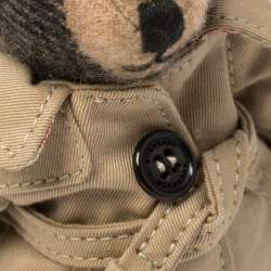 Pre Owned Burberry Brown Check Fabric Thomas Bear Bag Charm 