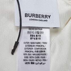 مملوكة مسبقًا وشاح شعر بربري حرير مطبوع ارشيف سوسيتي أبيض