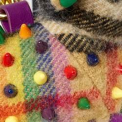 Pre Owned دلاية حقيبة / ميدالية مفاتيح بربري خروف ويندي مرصعة كشمير متعدد الألوان 