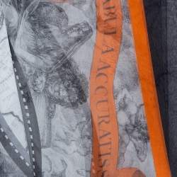 Pre Owned وشاح بربري شيفون حرير طباعة سكارف مونوكرومي 