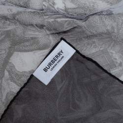 Pre Owned وشاح بربري شيفون حرير طباعة سكارف مونوكرومي 