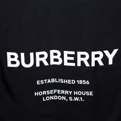 Pre Owned Burberry Black Inverse Horseferry Print Satin Silk Scarf