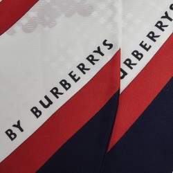 Burberry Navy Archive Society Print Silk Chignon