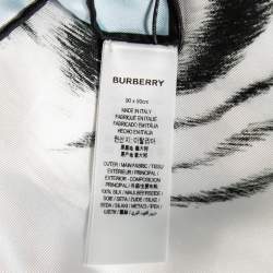 Burberry Pale Blue Animal Print Silk Scarf