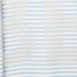 Pre Owned Burberry Pale Blue Striped Font Jacquard Silk & Wool Scarf