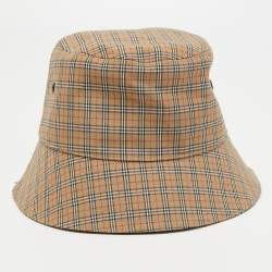 Burberry Beige Micro Check Bucket Hat S