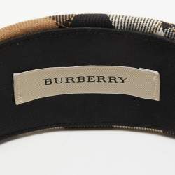 Pre Owned Burberry Brown House Check Canvas Quilted Headband 