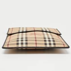 Burberry Beige Haymarket Check Coated Canvas Tablet Sleeve 