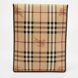 Burberry Beige Haymarket Check Coated Canvas Tablet Sleeve 