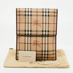 Burberry Beige Haymarket Check Coated Canvas Tablet Sleeve 
