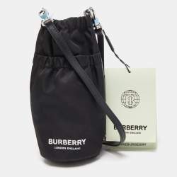Pre Owned Burberry Black Nylon Logo Water Bottle Holder