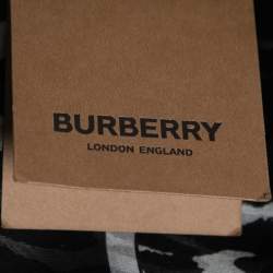 Pre Owned Burberry Black/White Angel Leopard Print Silk Chiffon Scarf