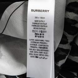 Pre Owned Burberry Black/White Angel Leopard Print Silk Chiffon Scarf