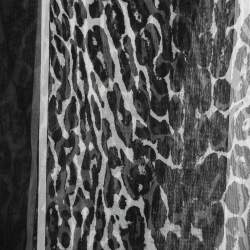Pre Owned Burberry Black/White Angel Leopard Print Silk Chiffon Scarf