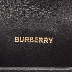 Pre Owned Burberry Black Grained Leather Earphone Case Charm