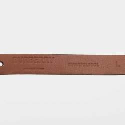 Pre Owned Burberry Black/Brown Leather TB Logo Slim Reversible Belt L