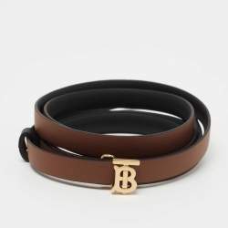 Burberry Leather Reversible TB Monogram Belt - Size 42 / 105 (SHF-2225 –  LuxeDH