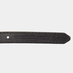 Pre Owned Burberry Gun Metal Leather Embellished Seabrook15 Skinny Belt 80CM