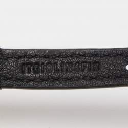 Pre Owned Burberry Black Gold Plated Metal and Leather Bike Chain Belt 95CM