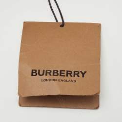 Pre Owned Burberry Black Leather TB Logo Buckle Belt S