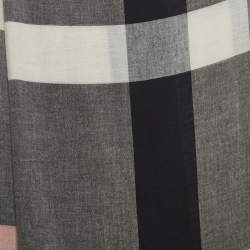 Burberry Grey/White Mega Checked Modal and Silk Sqaure Scarf