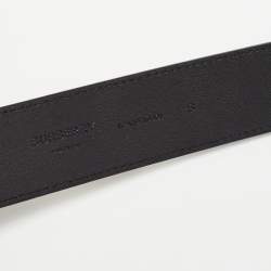 Burberry Brown Monogram Coated Canvas and Leather TB Buckle Belt S