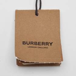 Burberry Brown Monogram Coated Canvas and Leather TB Buckle Belt S