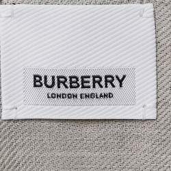 Pre Owned Burberry Green/White Monkey Print Lightweight Cashmere Scarf