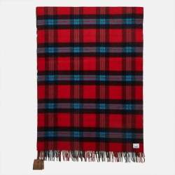 Pre Owned Burberry Beige Giant Check Cashmere Oversized Scarf