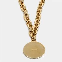 Pre Owned Burberry  Equestrian Knight Gold Tone Pendant Necklace