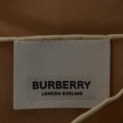 Burberry Beige Printed Silk Square Scarf