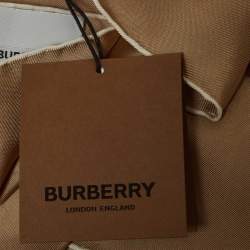 Burberry Beige Printed Silk Square Scarf