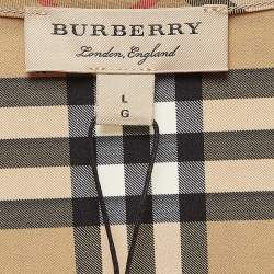 Pre Owned Burberry Brown Large Dalby Nylon Crop Top L