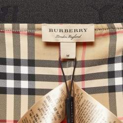 Pre Owned Burberry Belvoir Logo Vintage Check Jersey Leggings M