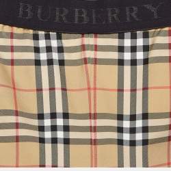 Pre Owned Burberry Belvoir Logo Vintage Check Jersey Leggings M