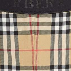 Pre Owned Burberry Belvoir Logo Vintage Check Jersey Leggings M