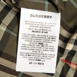 Burberry Beige Kempton Check Synthetic Trench Coat S