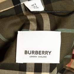 Burberry Beige Kempton Check Synthetic Trench Coat S