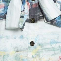 Pre Owned Burberry Multicolor Cotton Tie-Up Neck Full Sleeve Top M