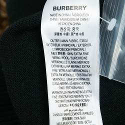 Pre Owned Burberry Black Merino Wool Monogram Panel V-Neck Cardrona Jumper S