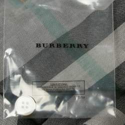 Pre Owned Burberry Grey Checked Cotton Ruffled Shirt S