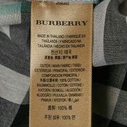 Pre Owned Burberry Grey Checked Cotton Ruffled Shirt S