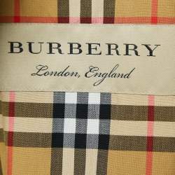 Pre Owned Burberry Antique Green Gabardine Double Breasted Trench Coat S