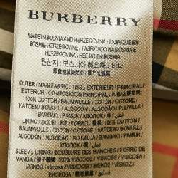 Pre Owned Burberry Antique Green Gabardine Double Breasted Trench Coat S