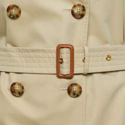 Pre Owned Burberry Honey Brown Cotton Islington Trench Coat XL