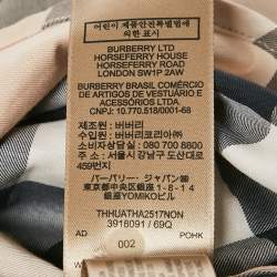 Burberry Beige House Check Stretch Cotton Button Front Shirt M