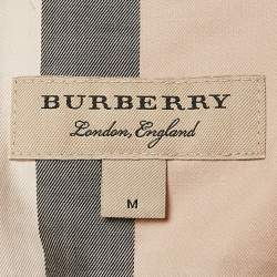 Burberry Beige House Check Stretch Cotton Button Front Shirt M