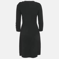 Burberry Black Crepe Full Sleeve Mini Dress S